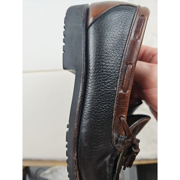 Allen edmunds Shoes Mens 8D Nashua tasssel loafer black/brown Slip On Preppy - Picture 4 of 11